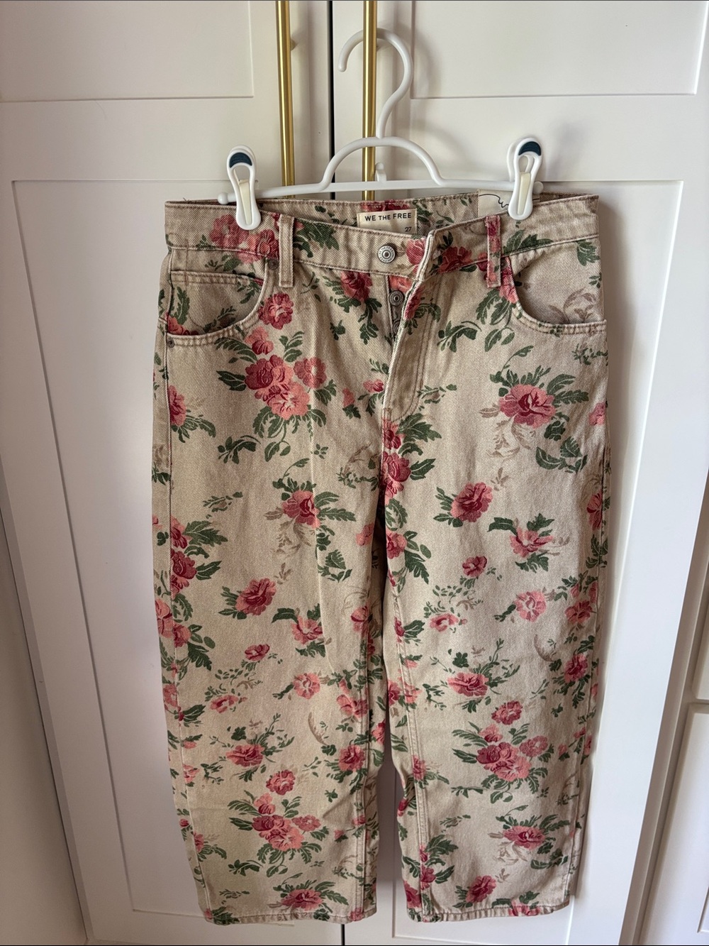 We the Free Deep Trance boyfriend jeans floral print size 27 NWT